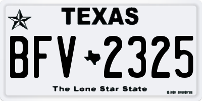 TX license plate BFV2325