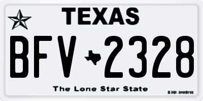 TX license plate BFV2328