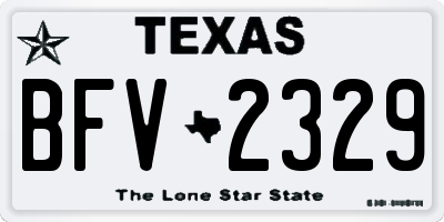 TX license plate BFV2329