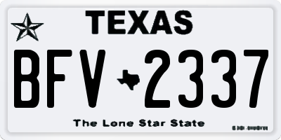 TX license plate BFV2337