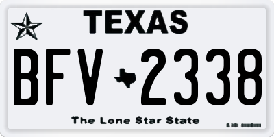 TX license plate BFV2338