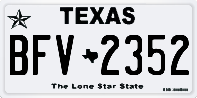 TX license plate BFV2352