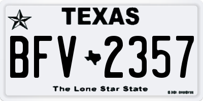 TX license plate BFV2357