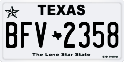 TX license plate BFV2358