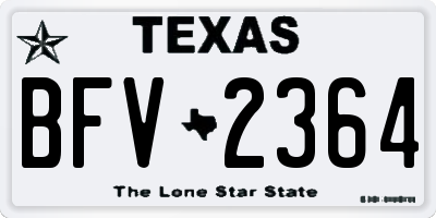 TX license plate BFV2364