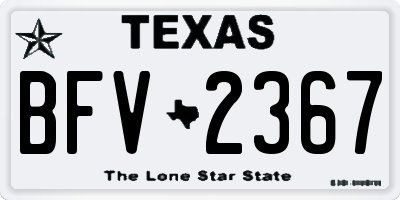 TX license plate BFV2367