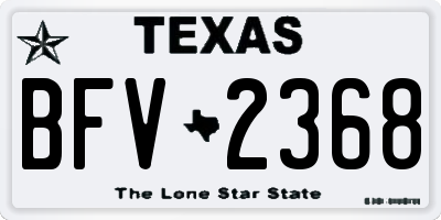 TX license plate BFV2368