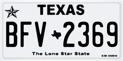 TX license plate BFV2369