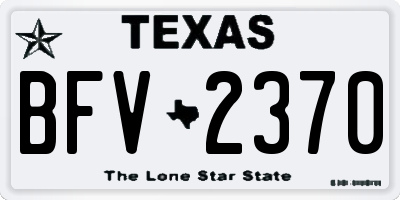 TX license plate BFV2370