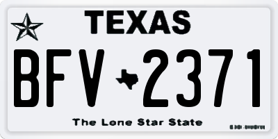 TX license plate BFV2371