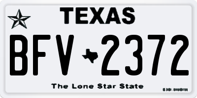 TX license plate BFV2372