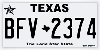 TX license plate BFV2374
