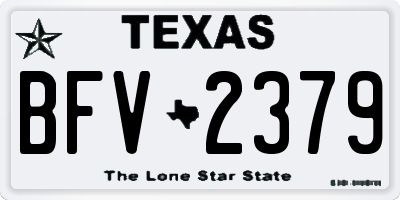 TX license plate BFV2379