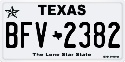 TX license plate BFV2382