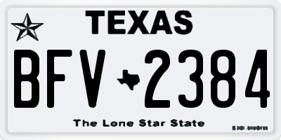 TX license plate BFV2384