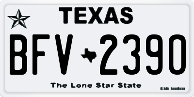 TX license plate BFV2390