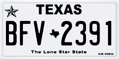 TX license plate BFV2391