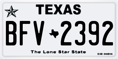 TX license plate BFV2392