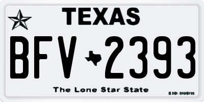 TX license plate BFV2393