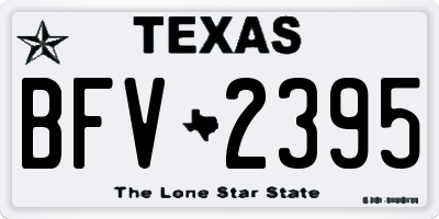 TX license plate BFV2395
