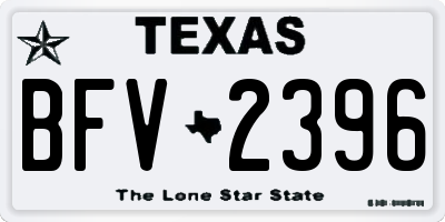 TX license plate BFV2396