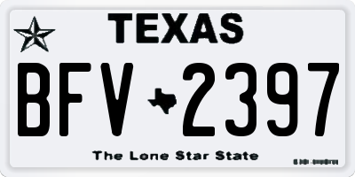 TX license plate BFV2397