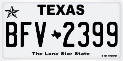TX license plate BFV2399