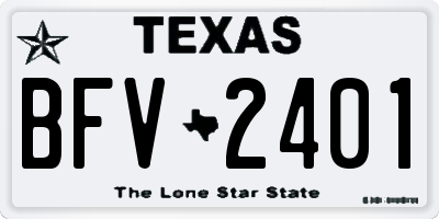 TX license plate BFV2401