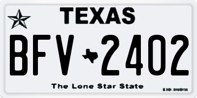 TX license plate BFV2402