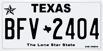 TX license plate BFV2404