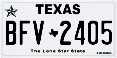 TX license plate BFV2405