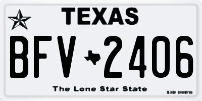 TX license plate BFV2406