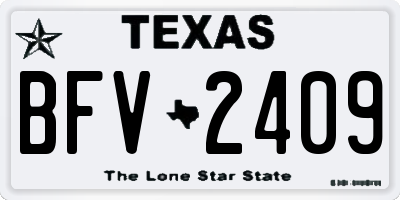 TX license plate BFV2409