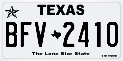 TX license plate BFV2410