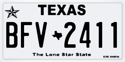 TX license plate BFV2411