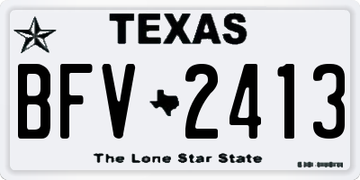 TX license plate BFV2413