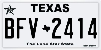 TX license plate BFV2414