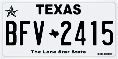TX license plate BFV2415