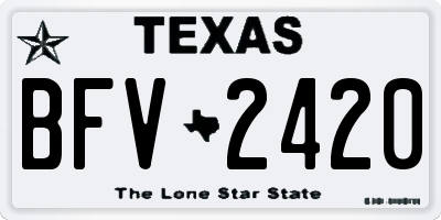 TX license plate BFV2420
