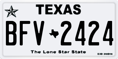 TX license plate BFV2424