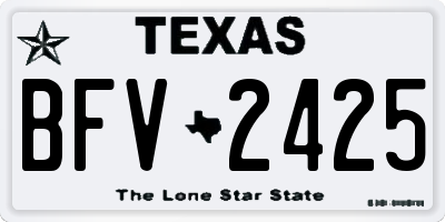 TX license plate BFV2425