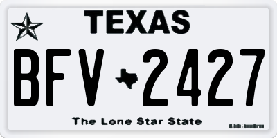 TX license plate BFV2427