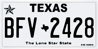 TX license plate BFV2428