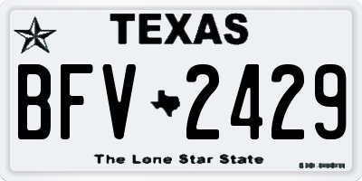 TX license plate BFV2429