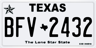 TX license plate BFV2432