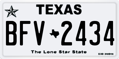 TX license plate BFV2434