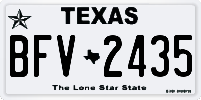 TX license plate BFV2435