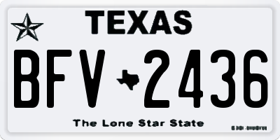 TX license plate BFV2436