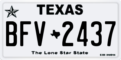 TX license plate BFV2437
