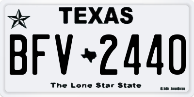TX license plate BFV2440